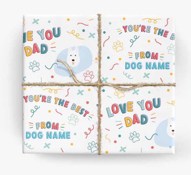 Love You Dad: Personalised {breedFullName} Wrapping Paper